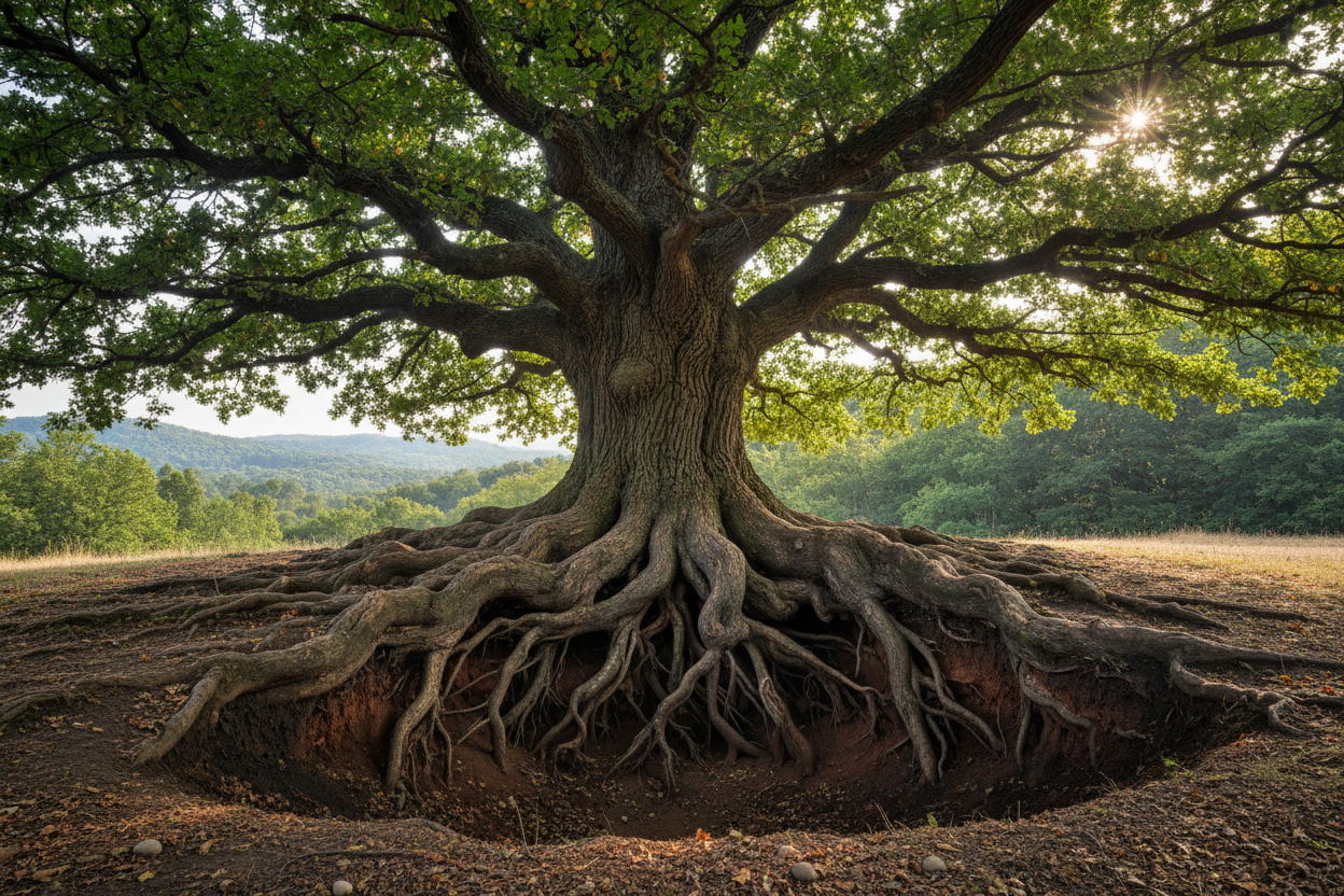 generate an image of a rooted tree